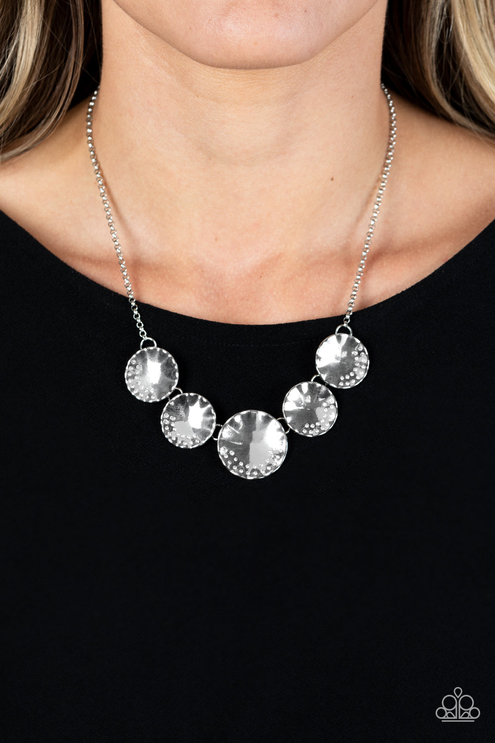 Swanky Shimmer - White Necklace