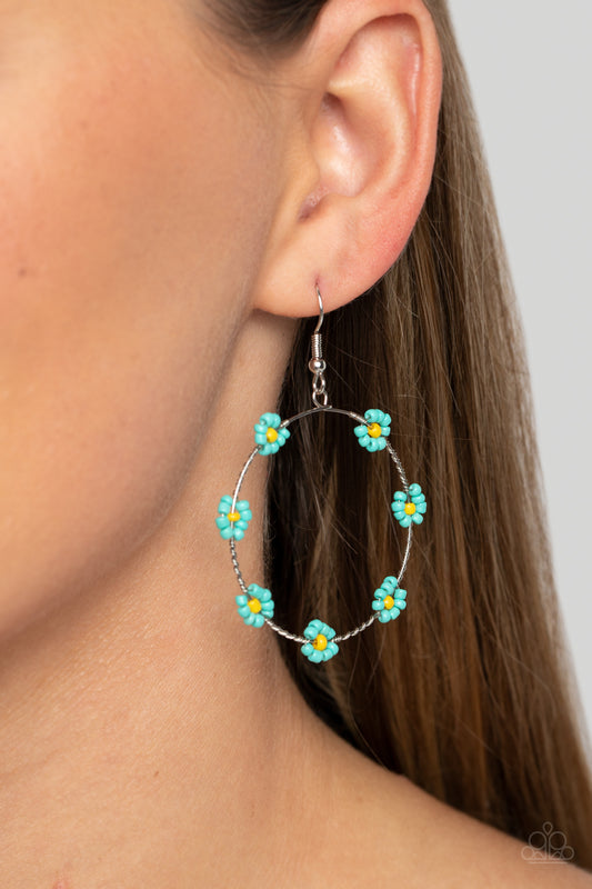 Dainty Daisies - Blue Earring