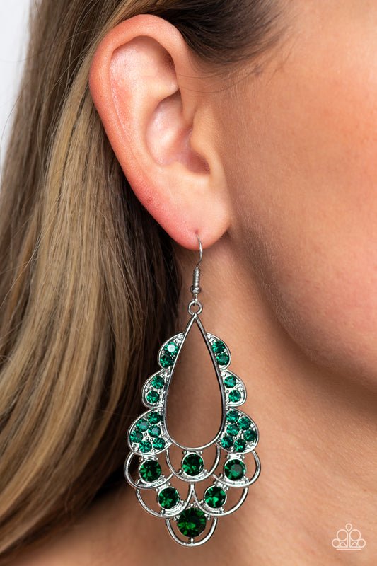 Majestic Masquerade - Green Earring