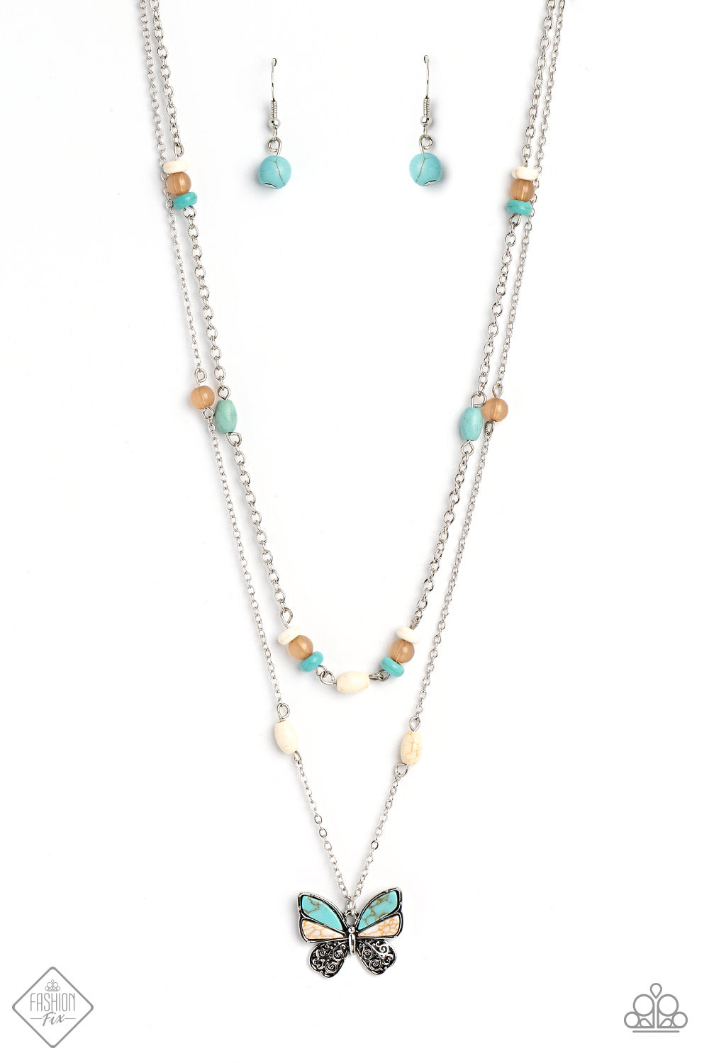 Free-Spirited Flutter - Blue Necklace - Fashion Fix January 2023