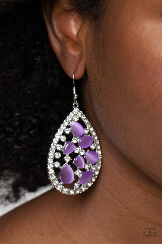 Cats Eye Class - Purple Earring