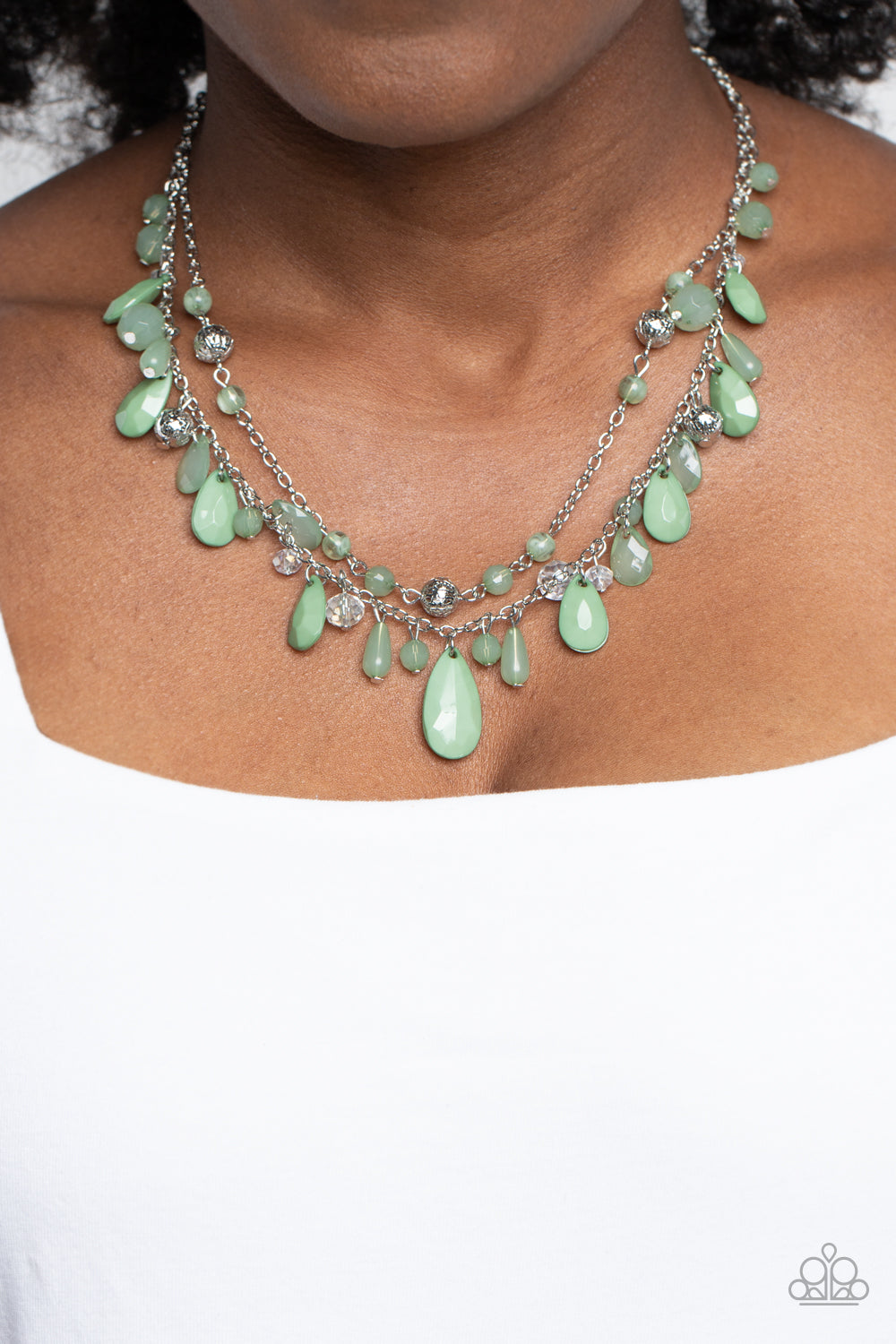 Flirty Flood - Green Necklace