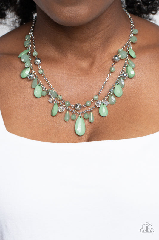 Flirty Flood - Green Necklace