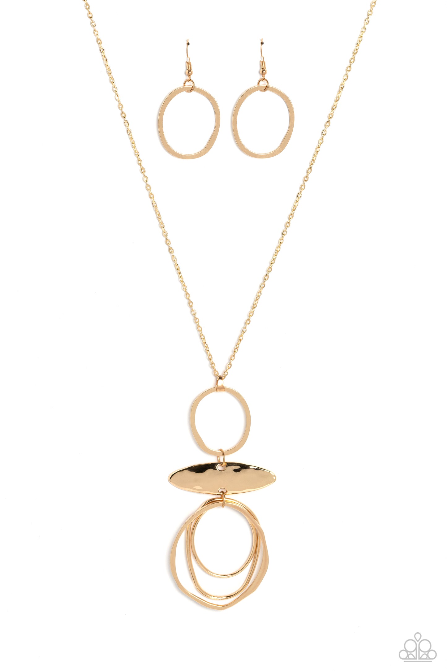 Oblong Obligato - Gold Necklace