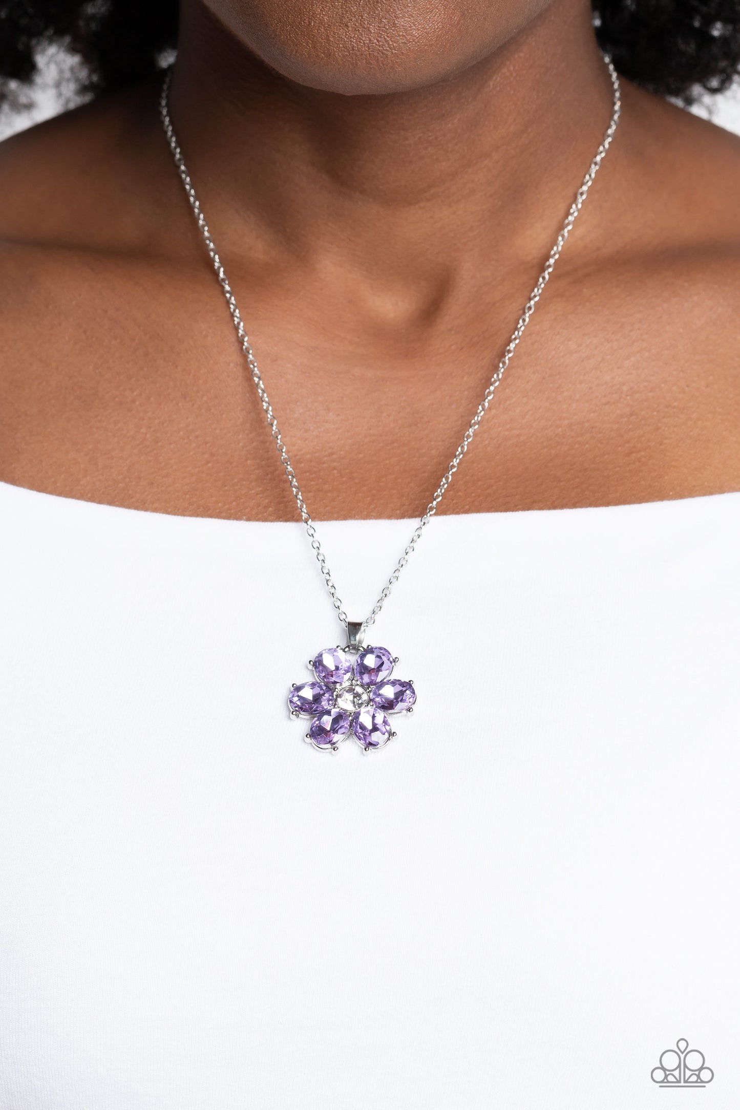 Fancy Flower Girl - Purple Necklace