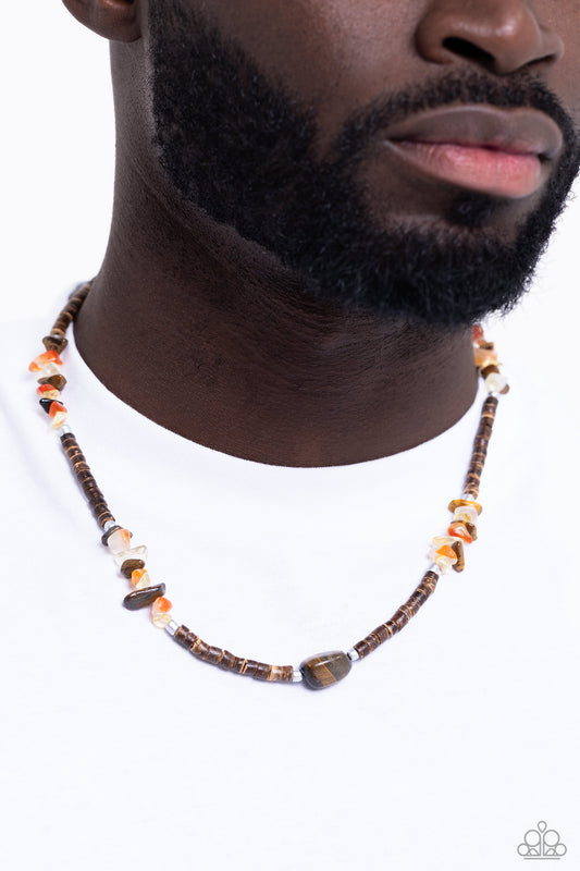 Stony Survivor - Brown Necklace