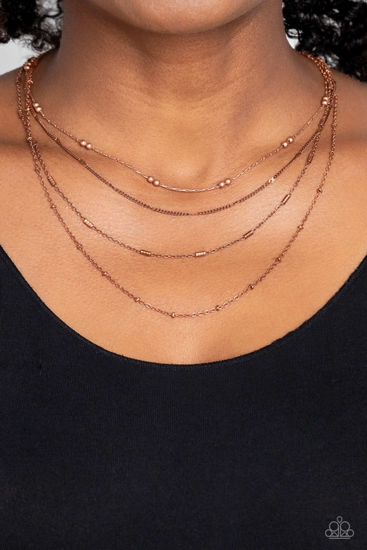 Studded Shimmer - Copper Necklace