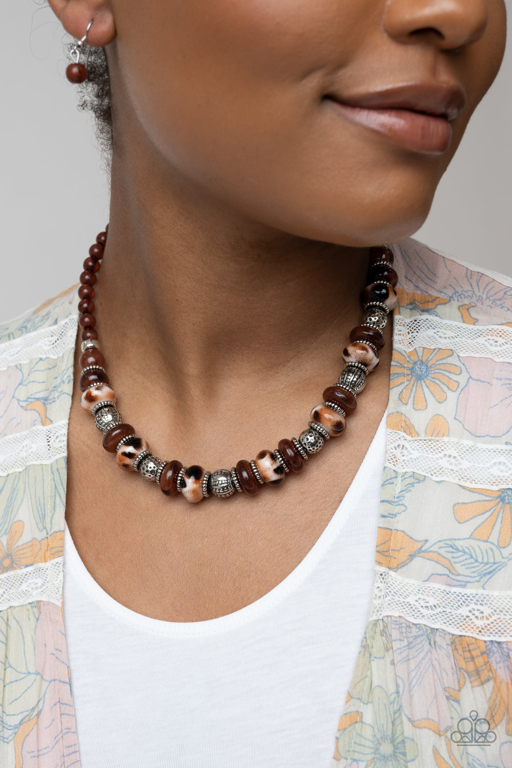 Warped Whimsicality - Brown Necklace