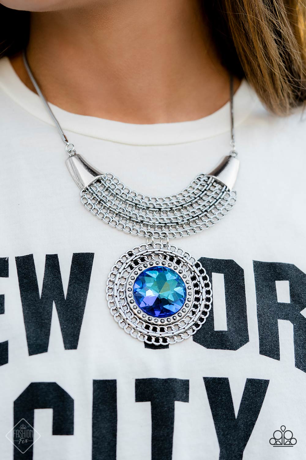 Excalibur Extravagance - Blue Necklace - Fashion Fix - December 2022