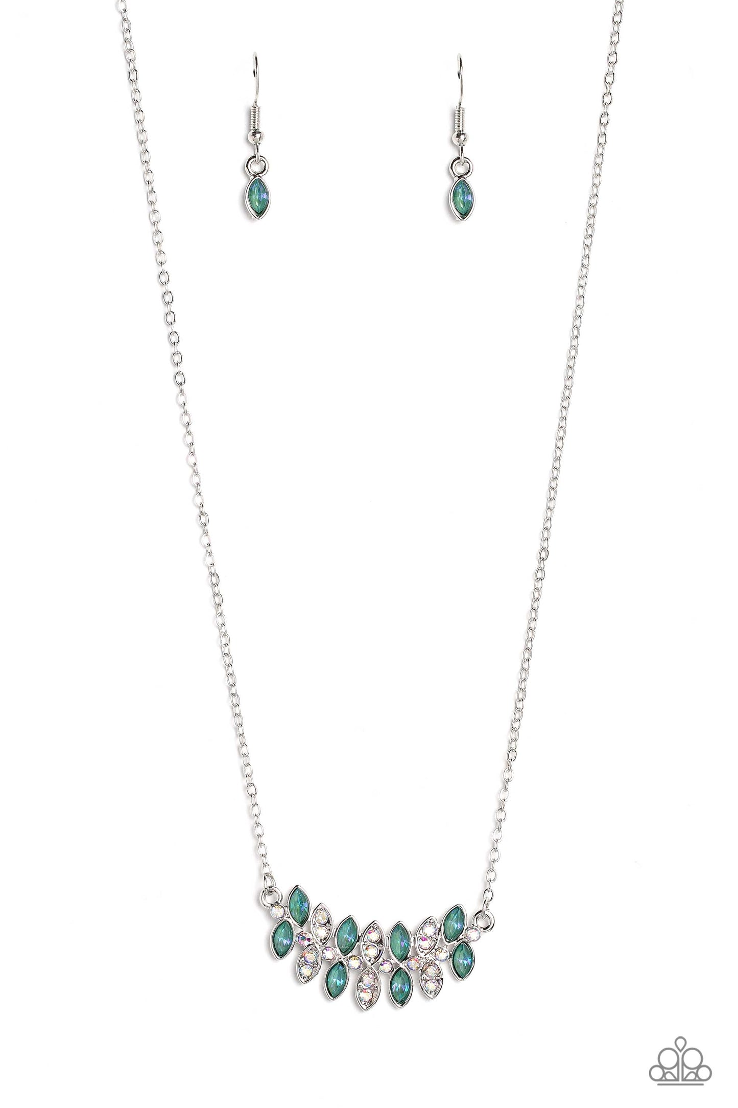 Lustrous Laurels - Green Necklace