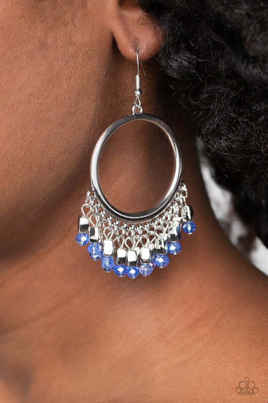 Fringe Fanfare - Blue Earring