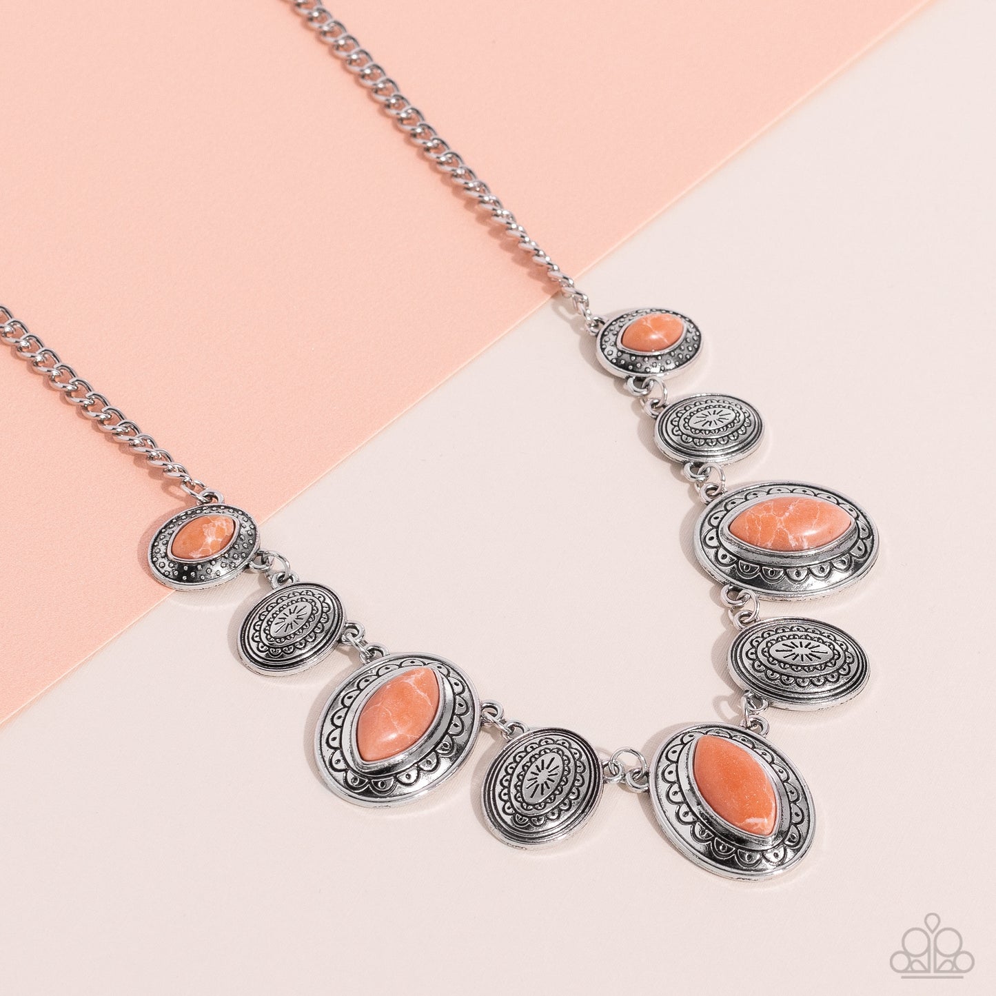 Textured Trailblazer - Orange Necklace