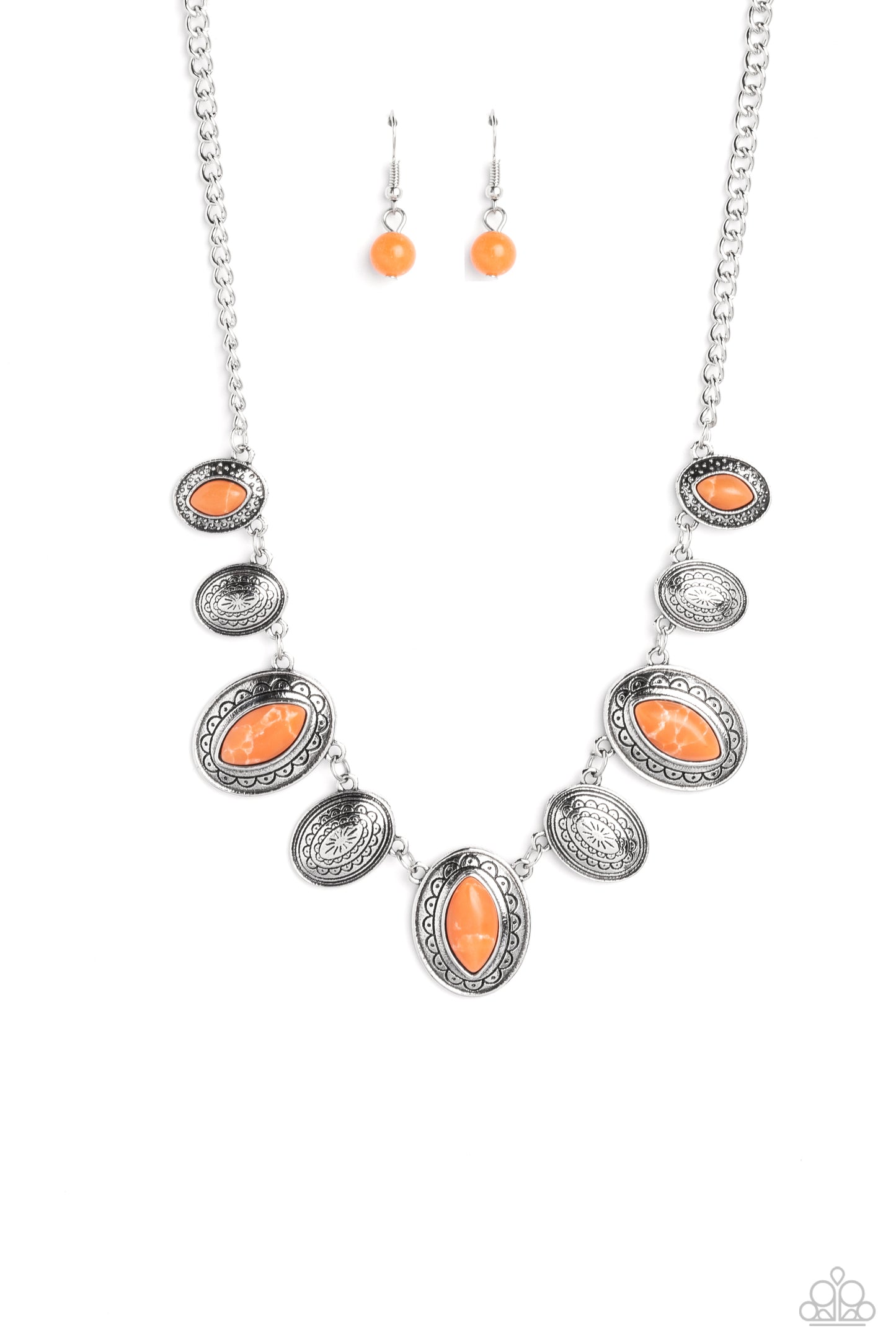 Textured Trailblazer - Orange Necklace