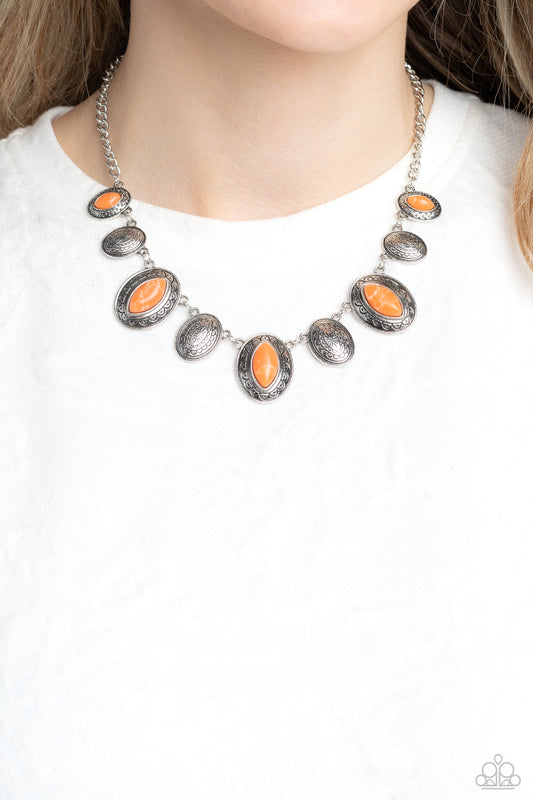 Textured Trailblazer - Orange Necklace