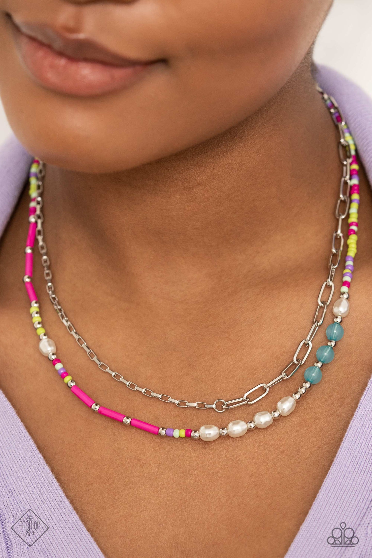 Coastal Composition - Pink Necklace - Fashion Fix January 2023