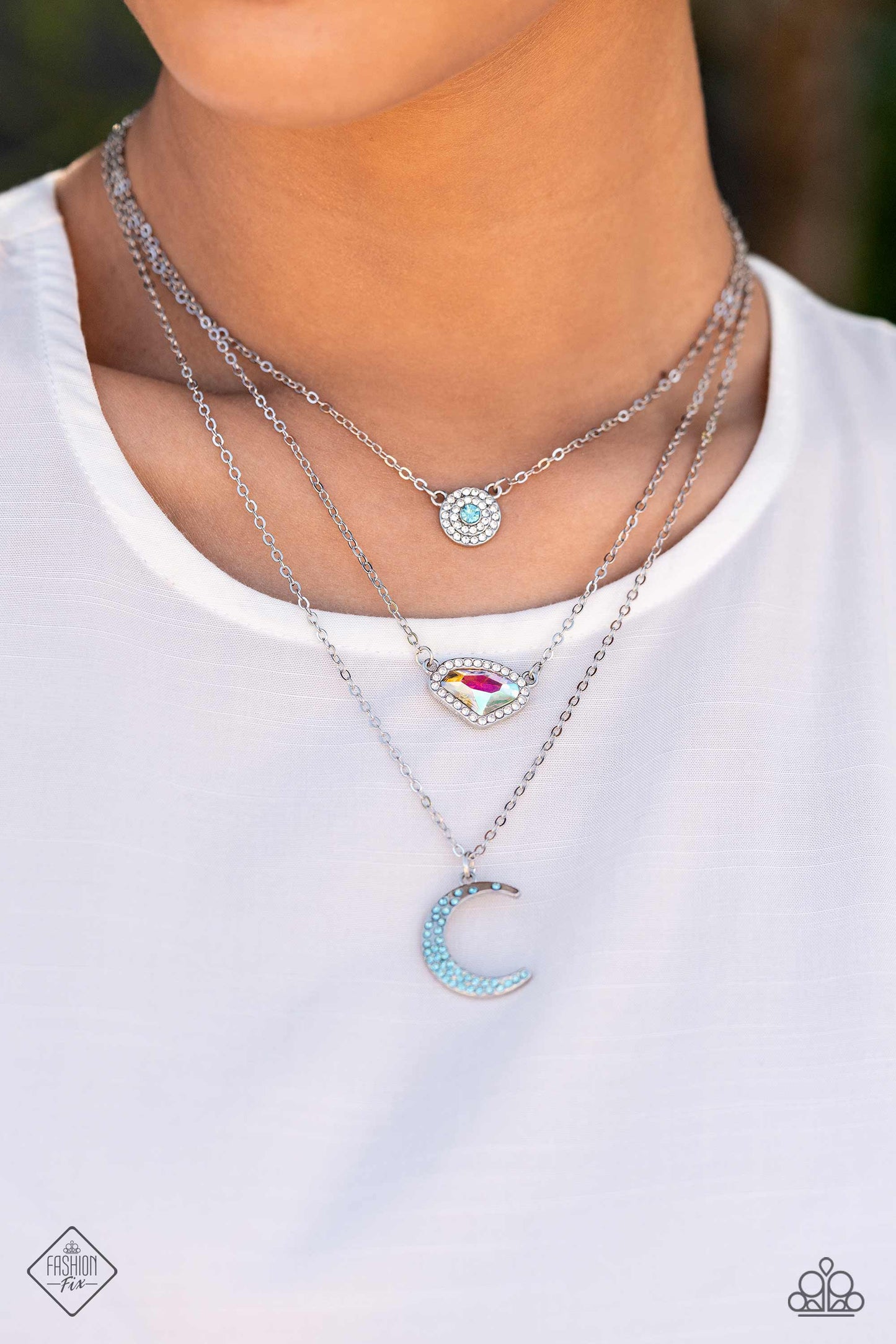 Lunar Lineup - Blue Necklace - Fashion Fix August 2023