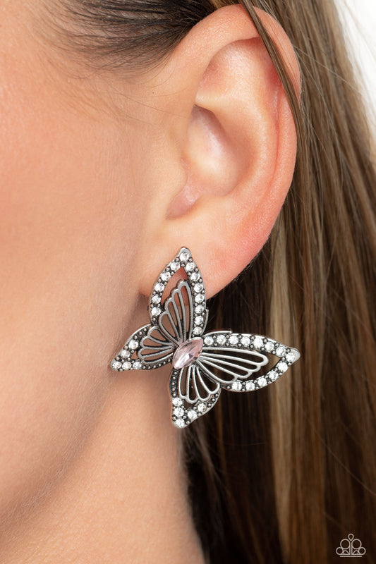 Wispy Wings - Pink Earring