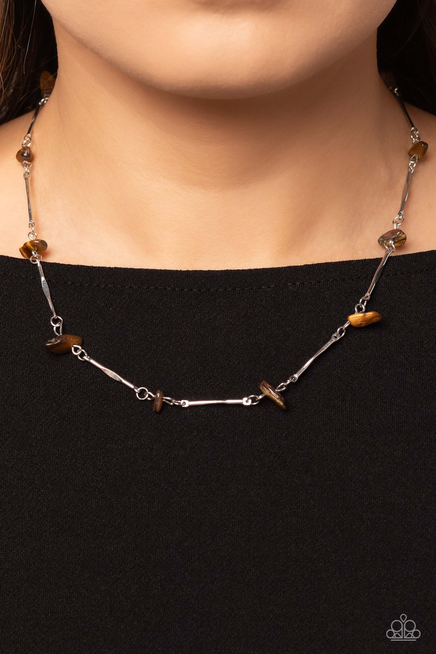 Chiseled Construction - Brown Necklace