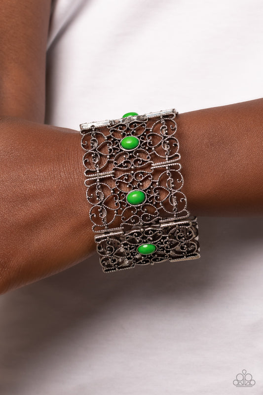 Fairest Filigree - Green Bracelet