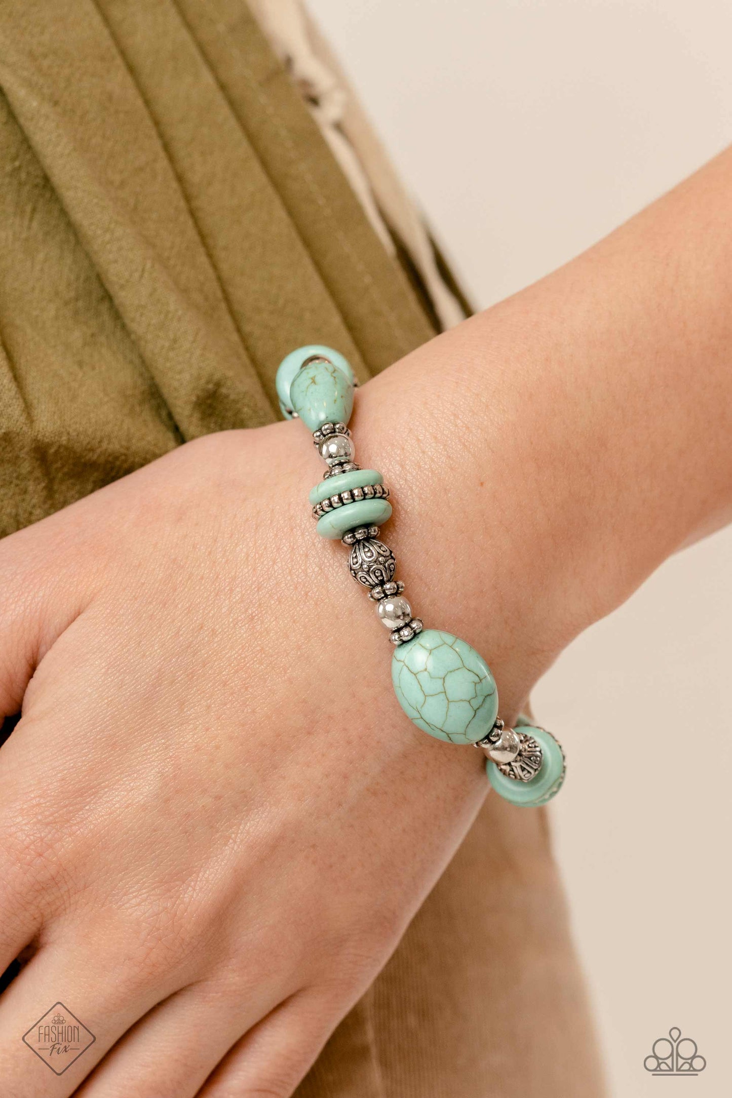 Changing Cleopatra - Turquoise Stone Stretchy Bracelet - Fashion Fix May 2023