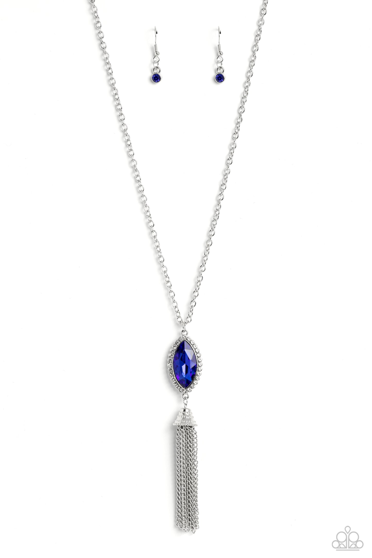 Tassel Tabloid - Blue Necklace