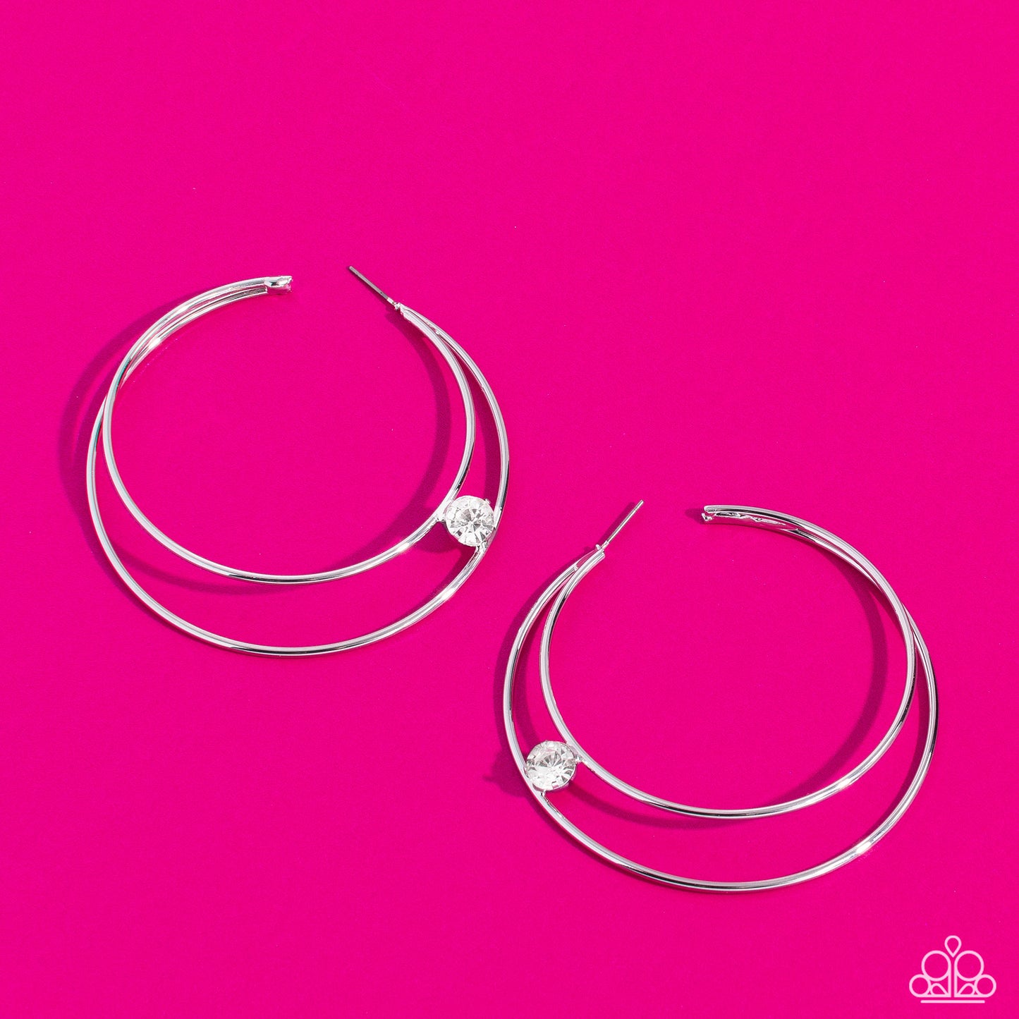 Theater HOOP - White Earring