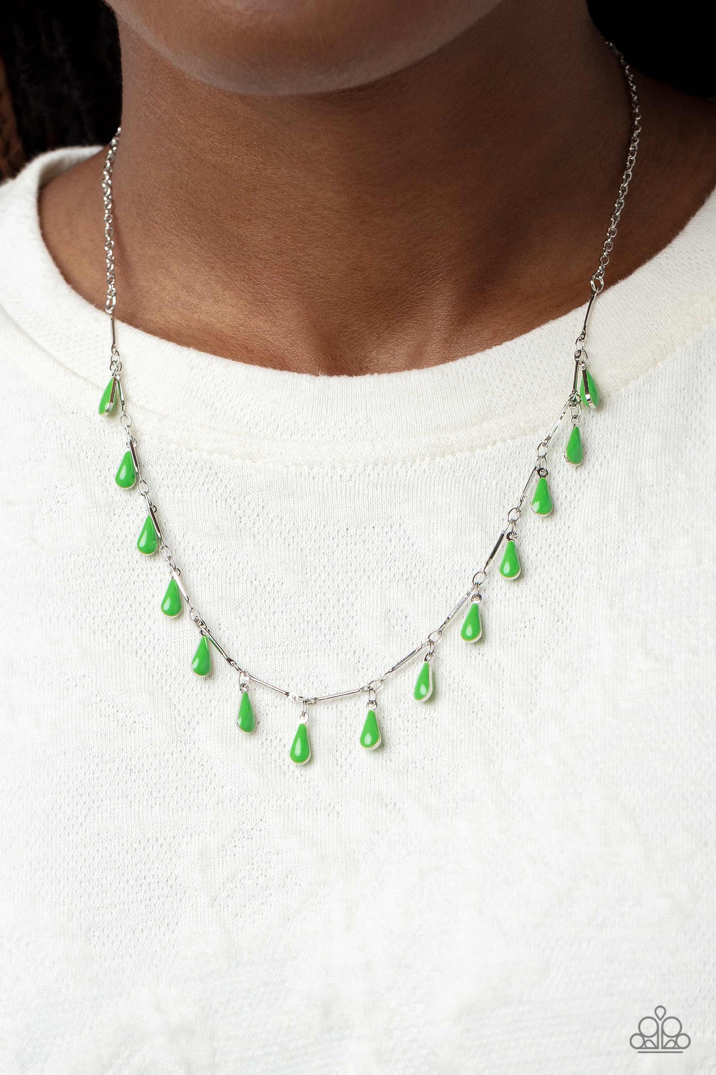 Drop-Dead Dance - Green Necklace