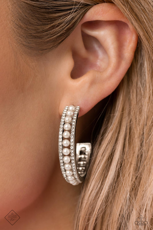 Pearl Happy - White Earrings - Fashion Fix June 2023