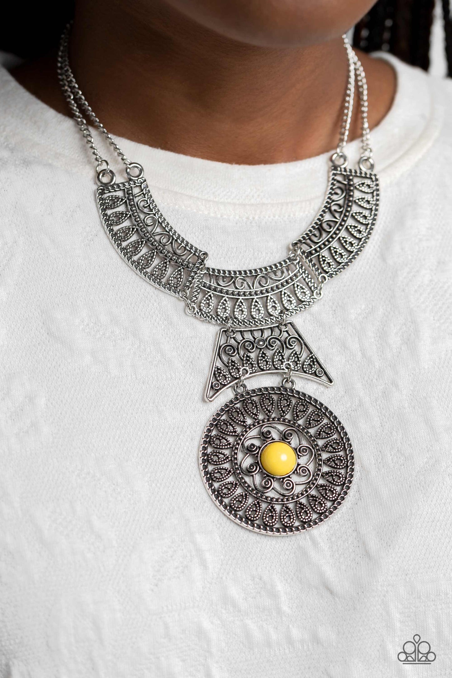 Fetching Filigree - Yellow Necklace