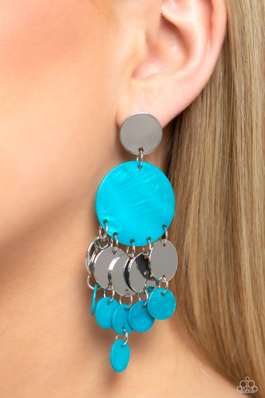 SHELL of the Ball - Blue Earring