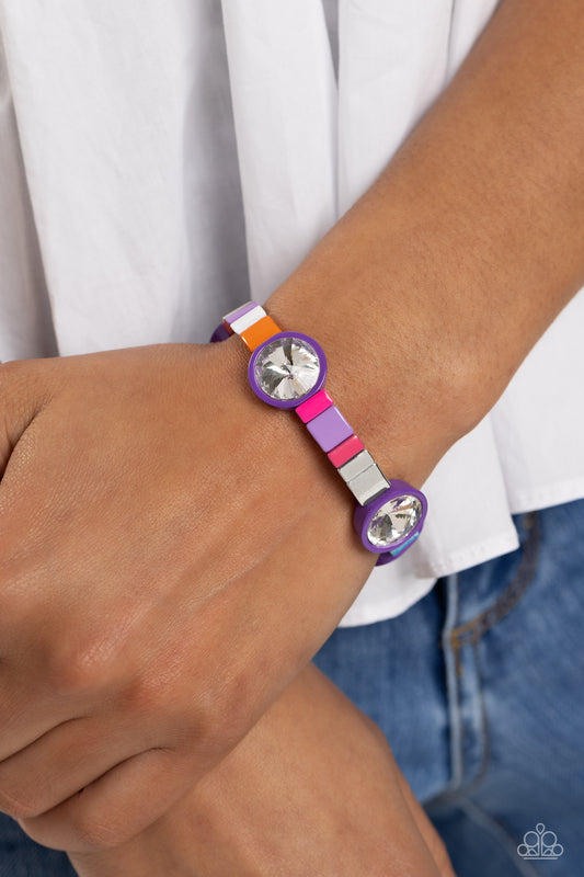 Multicolored Madness - Purple Bracelet