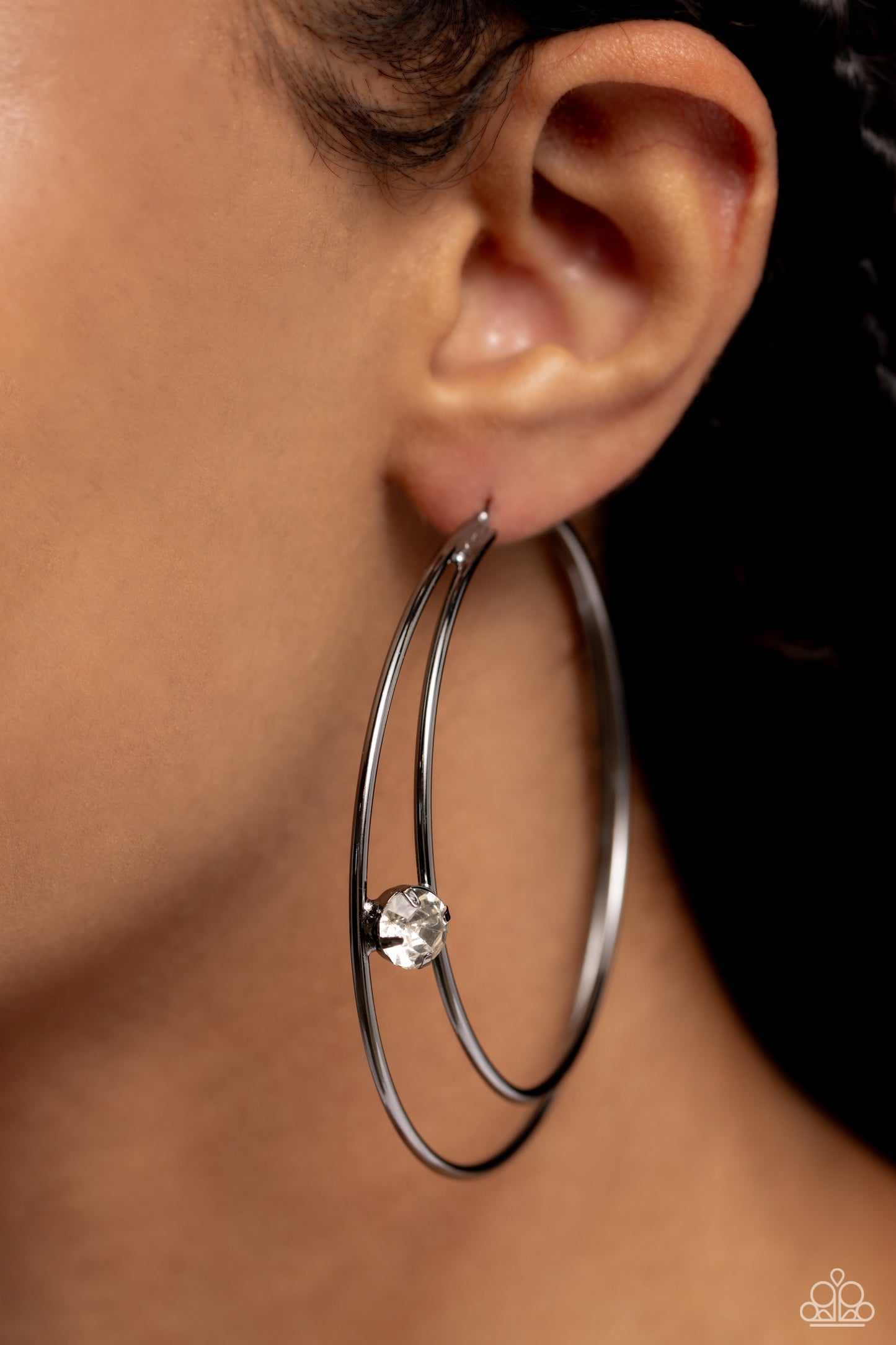 Theater HOOP - Black Earring