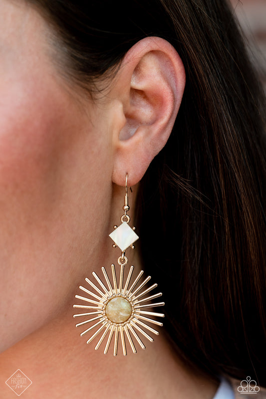 Seize the Sunburst - Gold Earrings - Fashion Fix September 2023