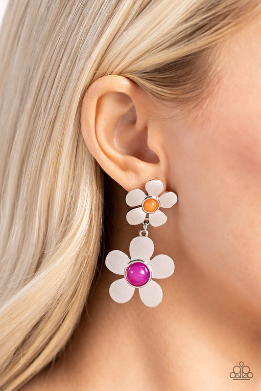 Fashionable Florals - Pink Earring