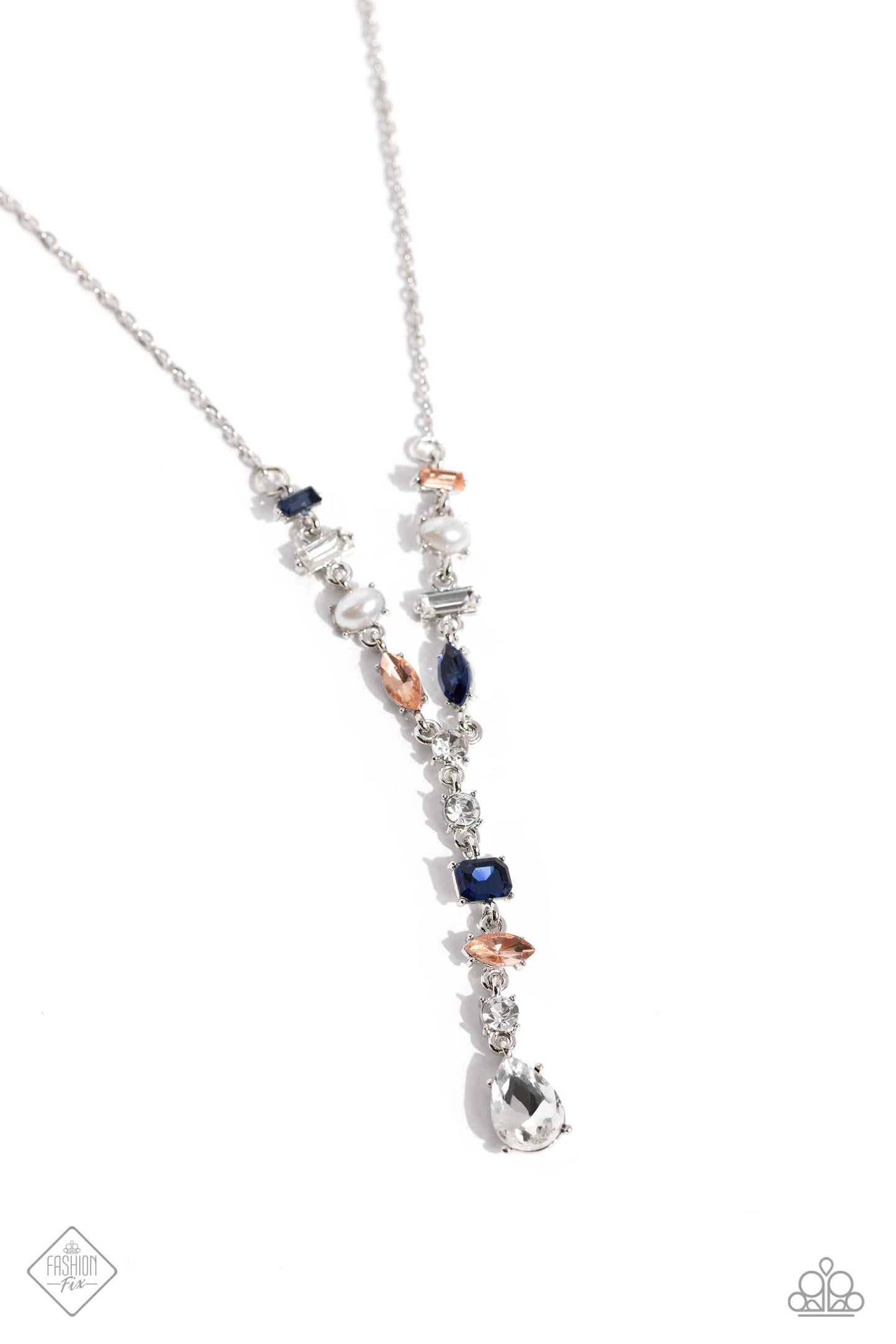 Dreamy Dowry - Multi White Blue Peach Necklace - Fashion Fix September 2023