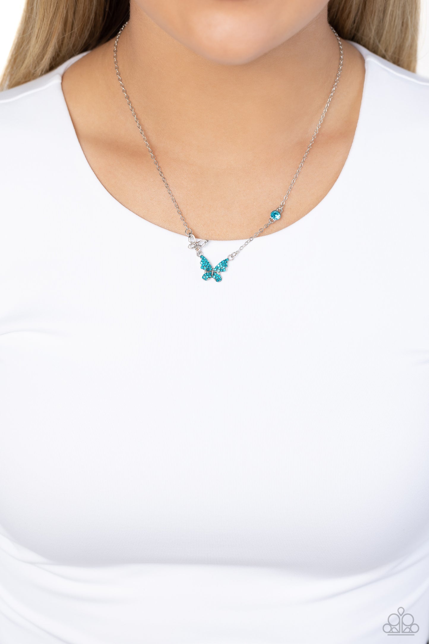 Cant BUTTERFLY Me Love - Blue Necklace