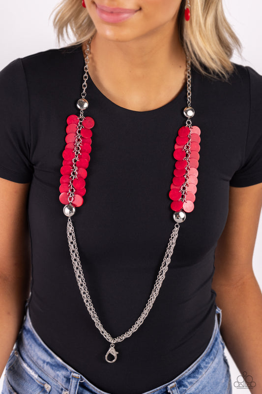 Shell Sensation - Red Necklace Lanyard