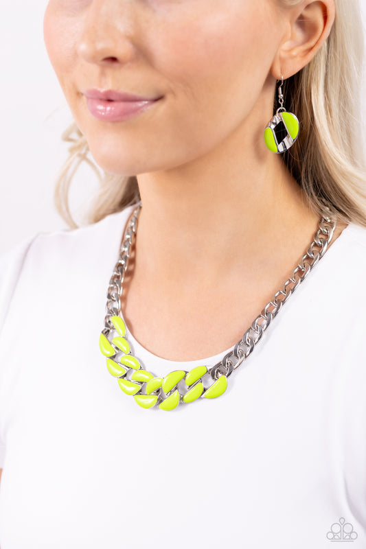 CURB Craze - Green Necklace