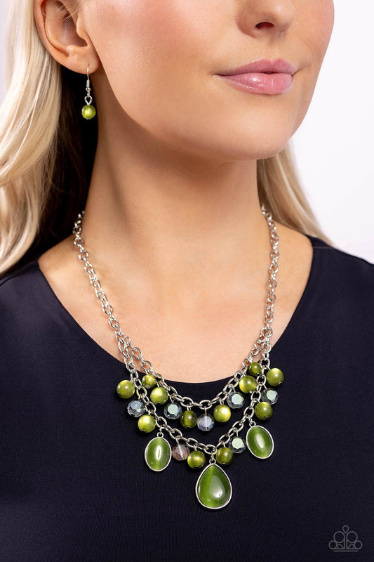 Dewy Disposition - Green Necklace