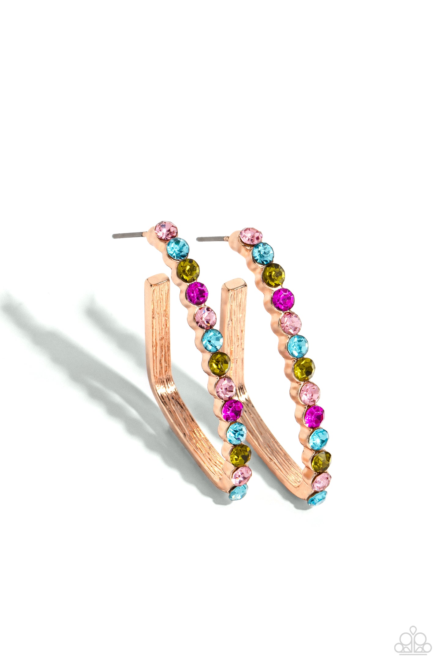 Triangular Tapestry - Rose Gold Earring