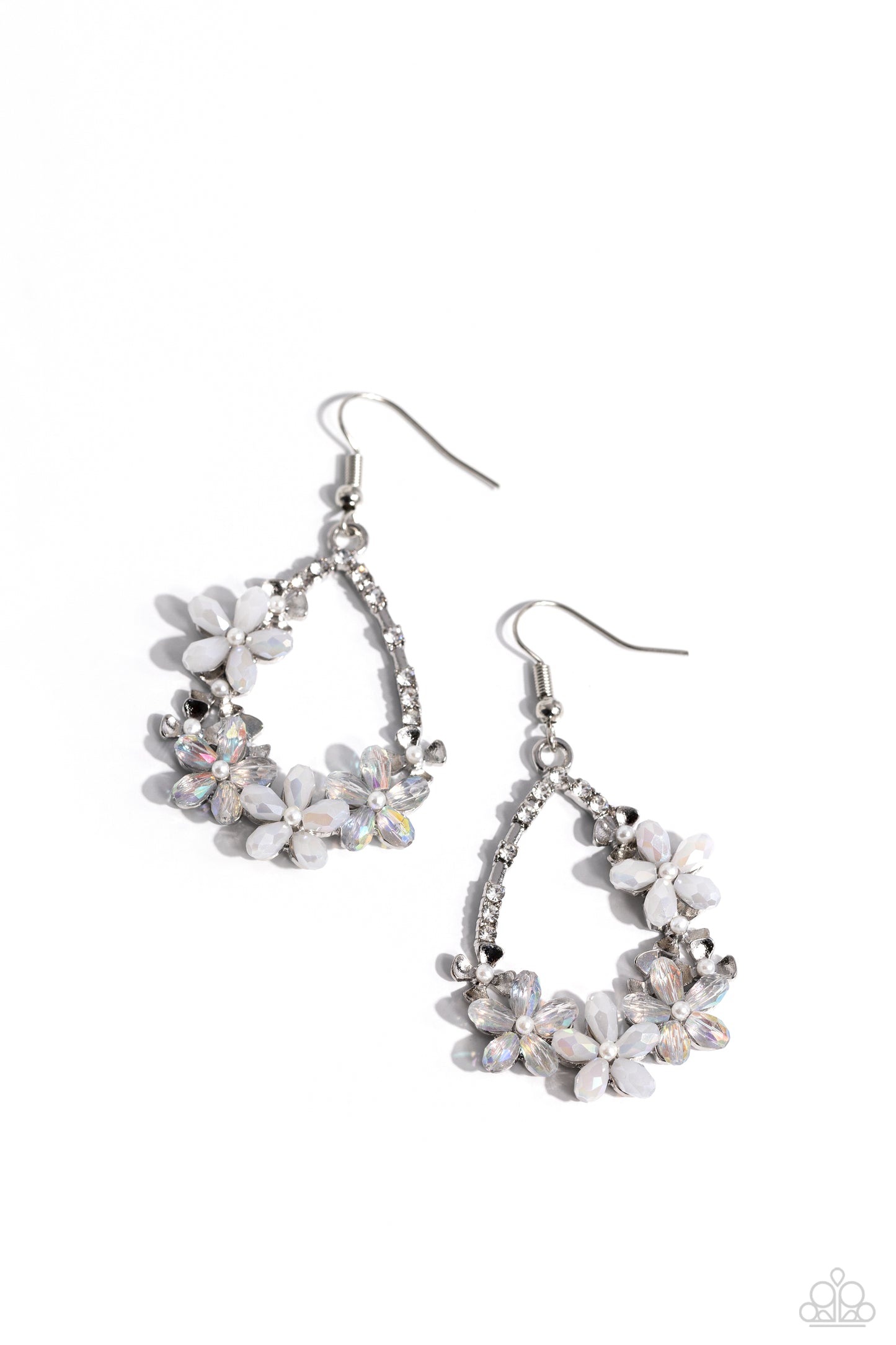 Boisterous Blooms - White Earring