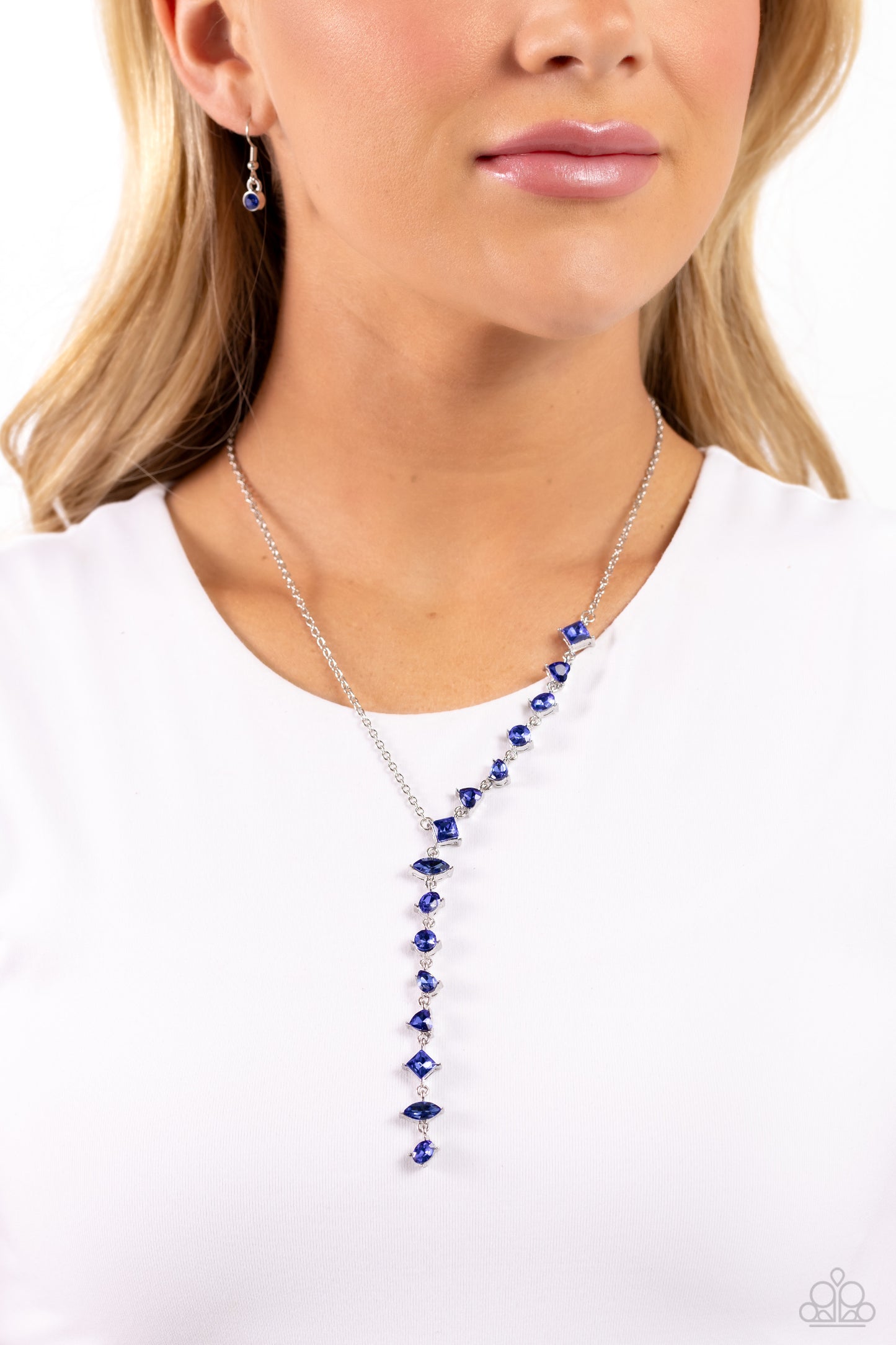 Diagonal Daydream - Blue Necklace