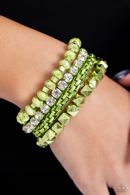 Punk Pattern - Green Bracelet