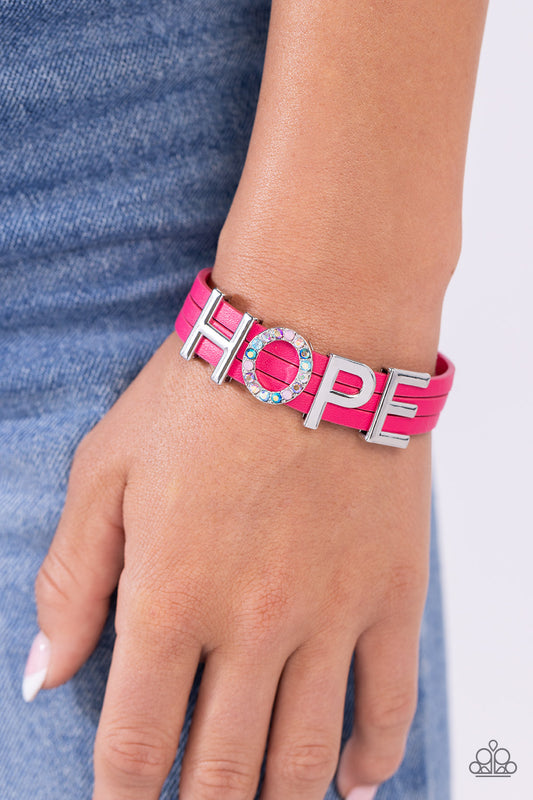 Hopeful Haute - Pink Bracelet