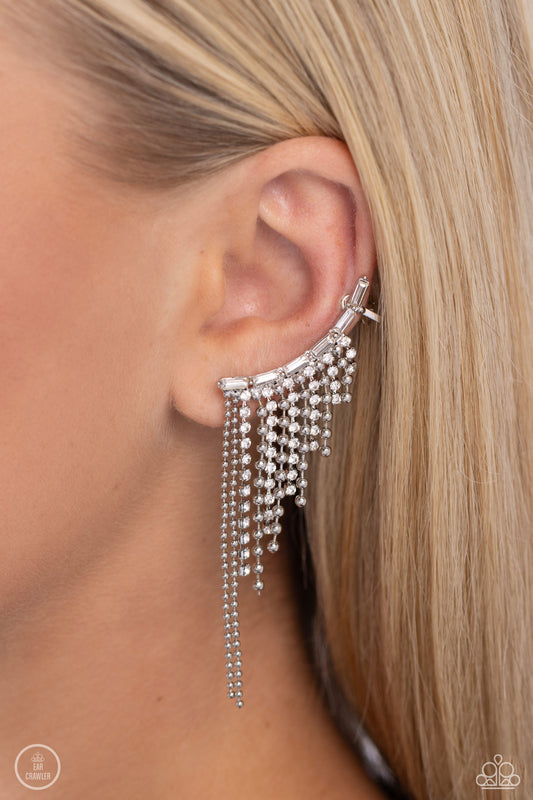 Tapered Tease - White Earring