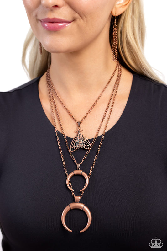 Moth Medley - Copper Necklace