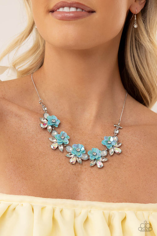 Ethereally Enamored - White Necklace (Blue)