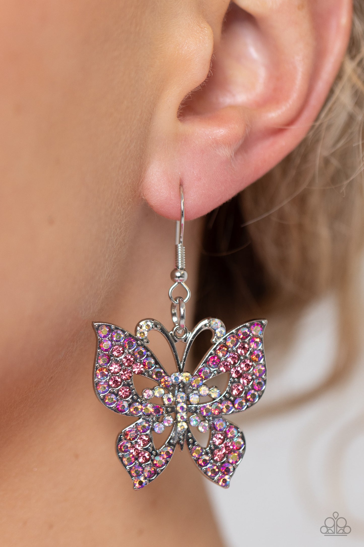 Bejeweled Breeze - Pink Earring