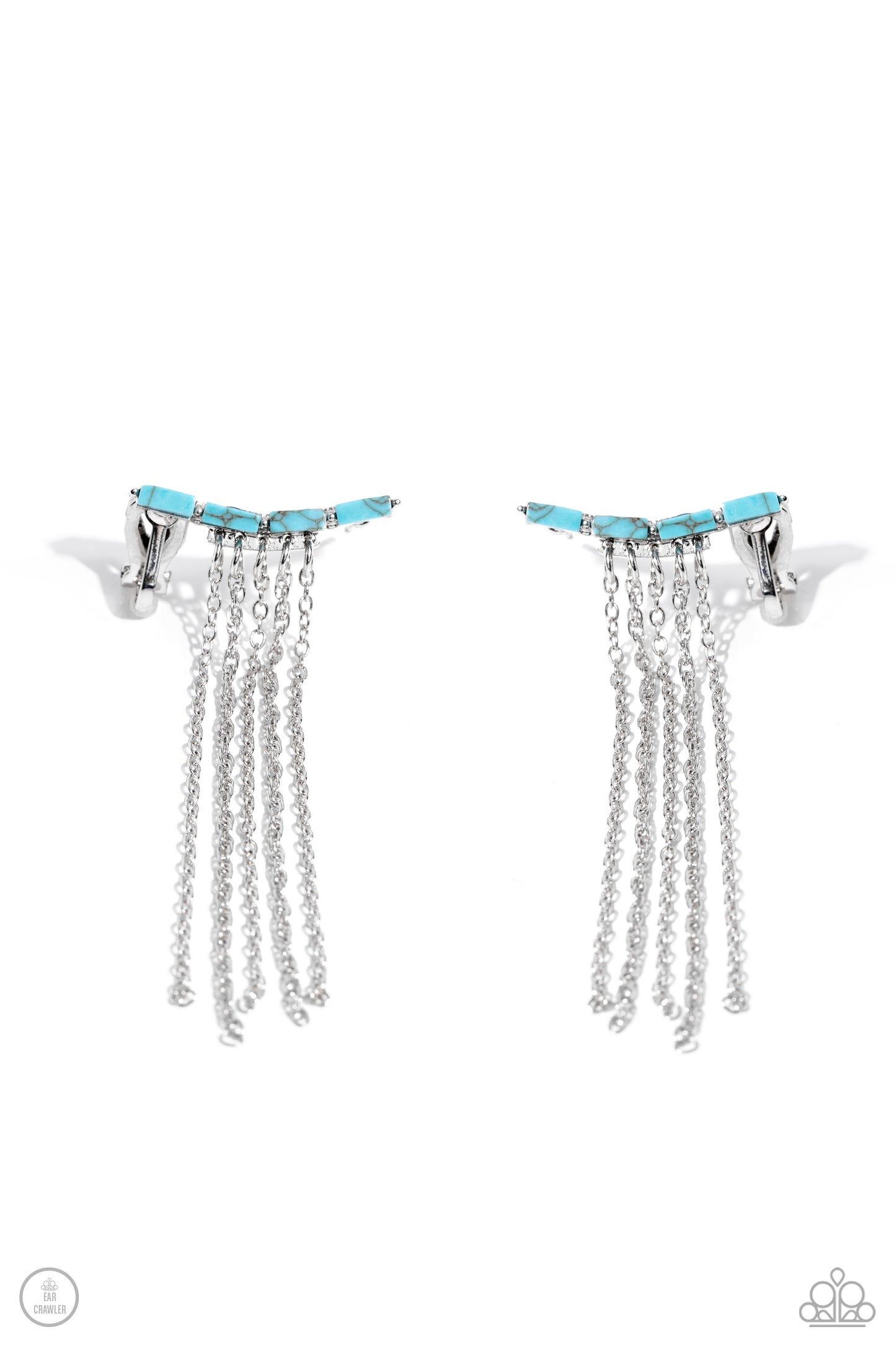 Fault Line Fringe - Blue Earring