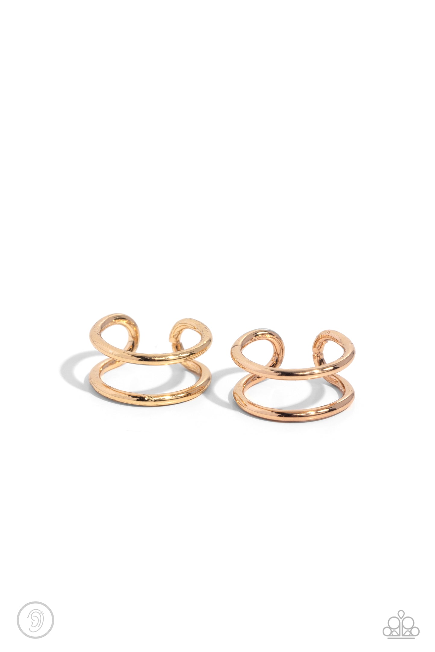 Metallic Moment - Gold Cuff Earring